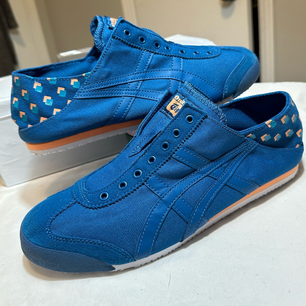 New Onitsuka Tiger Mexico 66 Slip on sneaker shoe women 9 blue peach pink teal 9